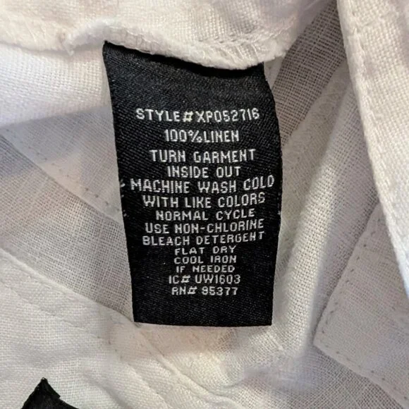 Sanctuary White Linen Straight Leg Pants Sz 10 - Picture 7 of 9